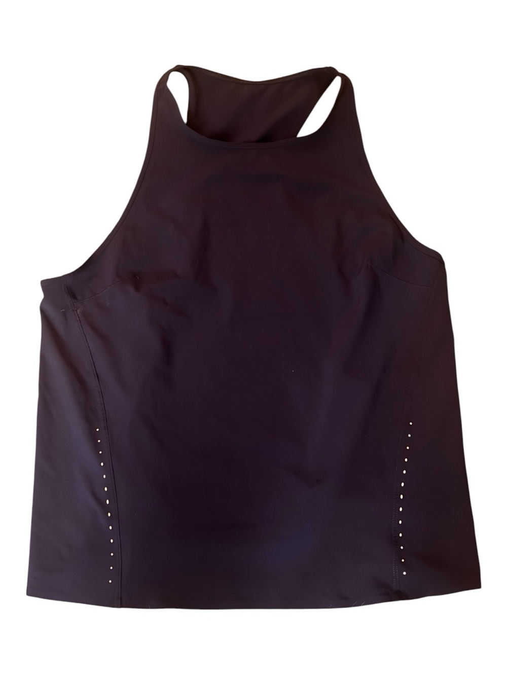 Lululemon Laser cut Racerback High-Neck Navy tank with Stud Detail Size 8